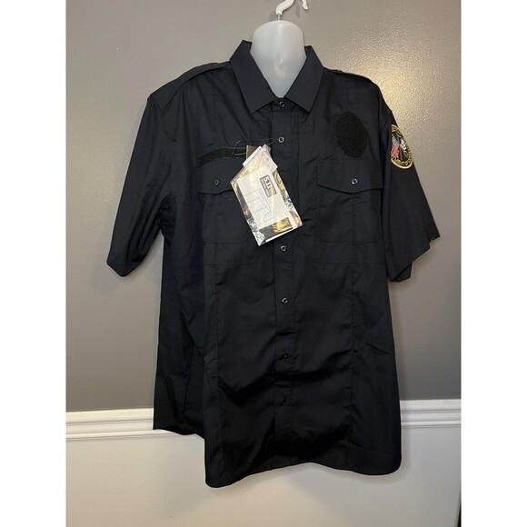 5.11 Tactical Shirt Mens 3XL Tall Navy Short Sleeve Uniform PDU CT DOC Patch - Picture 1 of 9